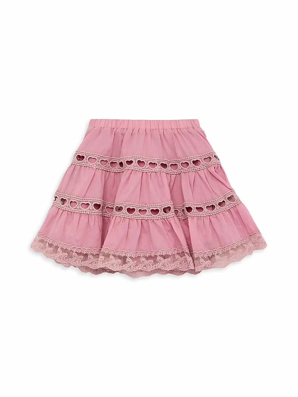 NEW THEME girls ballet sofia heart bow lace mini skirt in pink